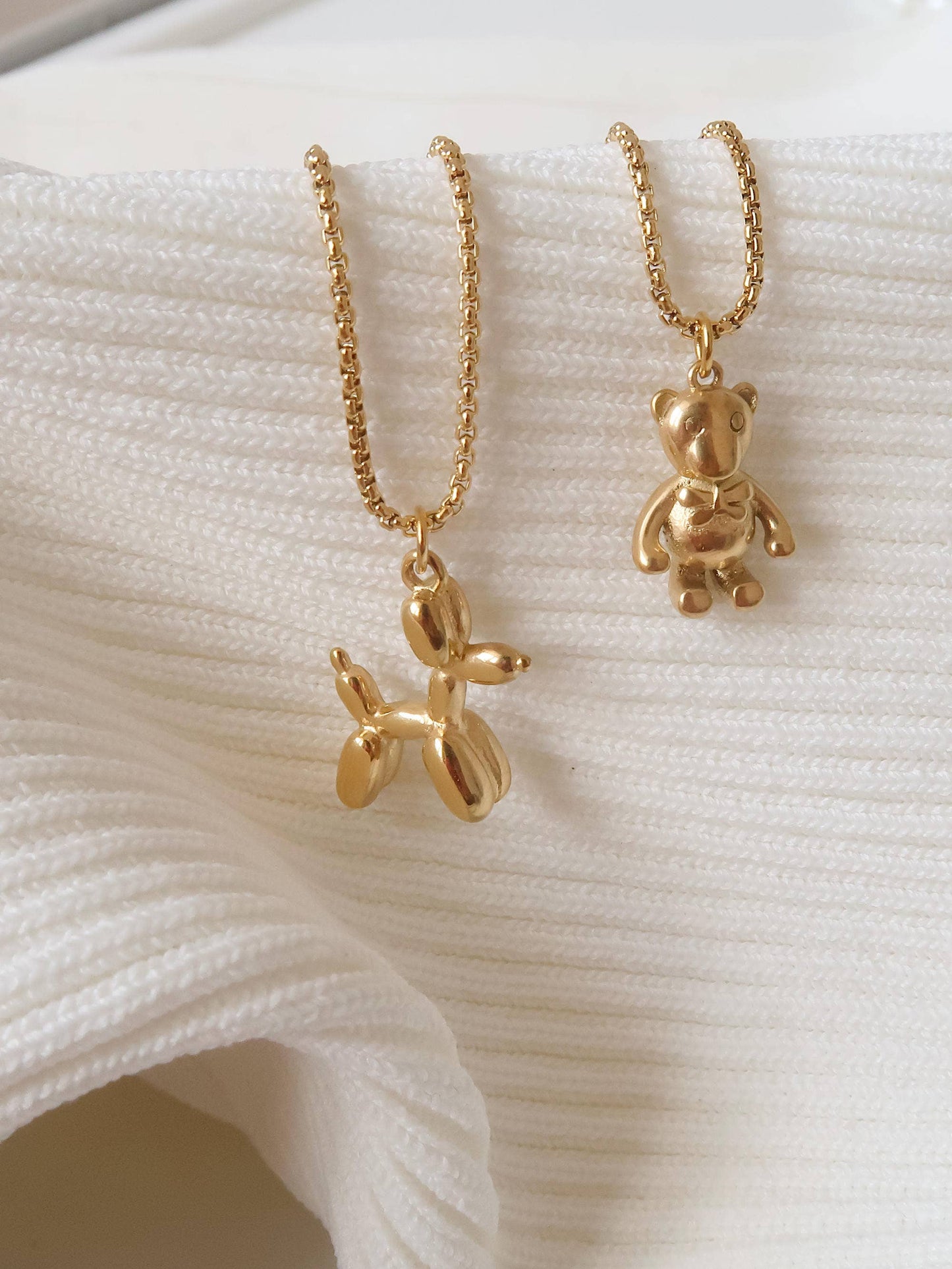 18K Gold Non-Tarnish Dog Necklace