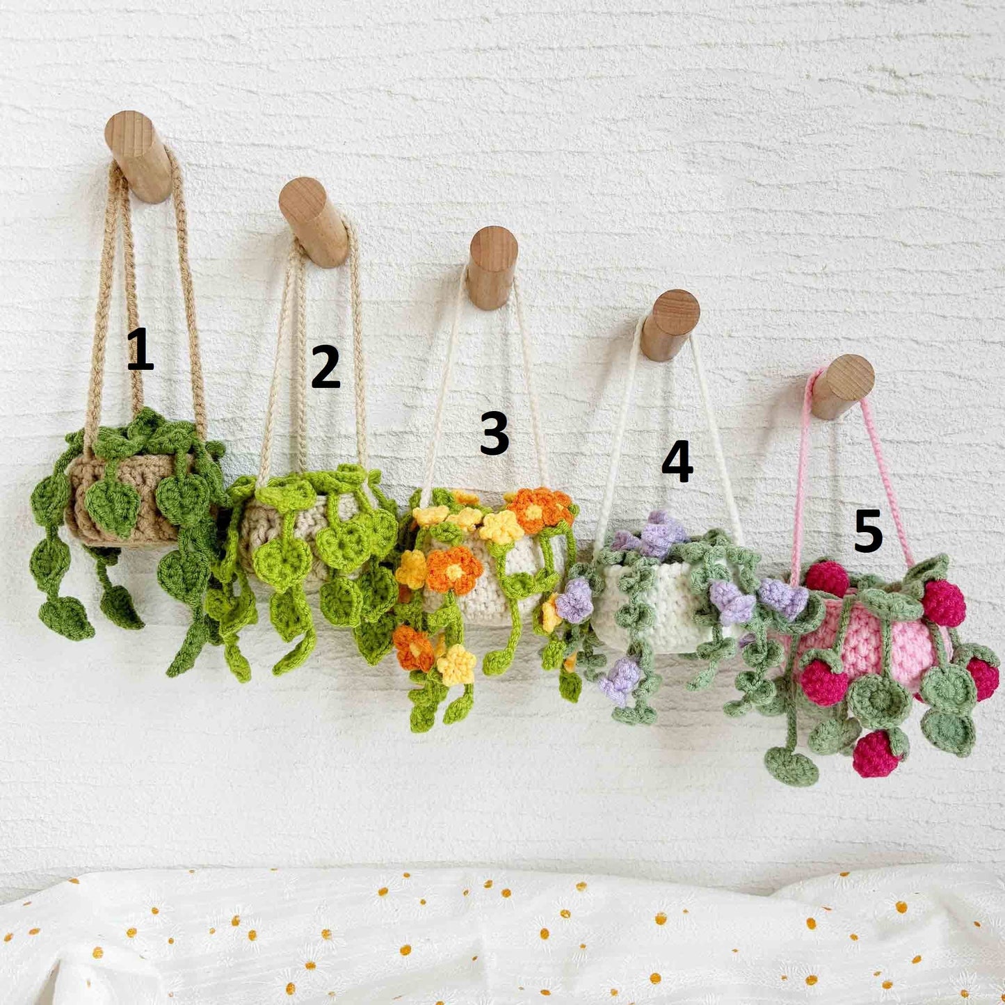 Crochet Flower Plant Fruit, Wall Hanging Home Decor