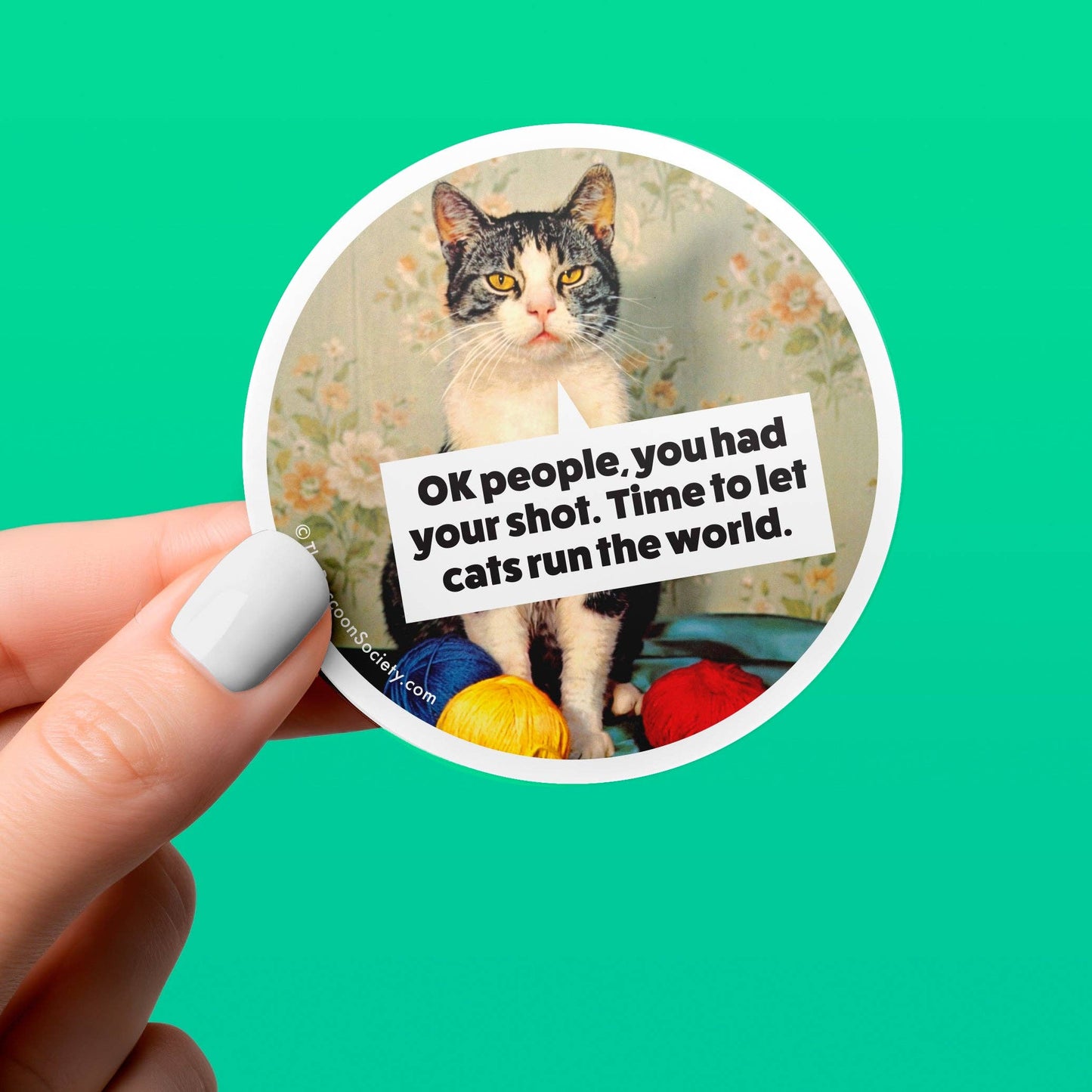 Funny Sticker - CATS RUN THE WORLD