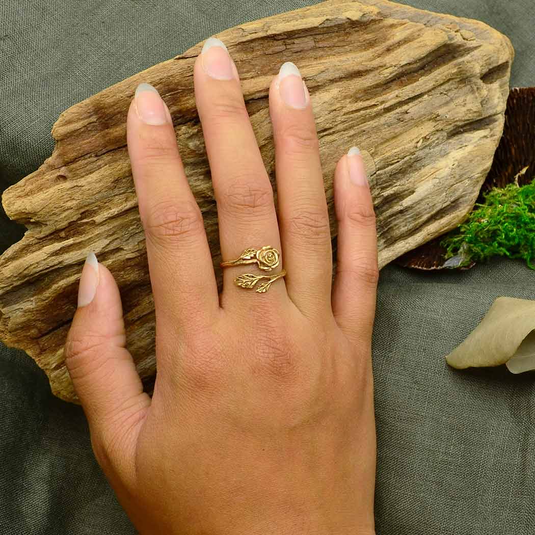 Sterling Silver Rose Adjustable Ring
