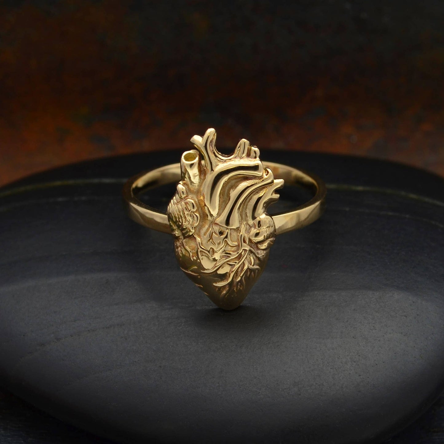 Sterling Silver Anatomical Heart Ring