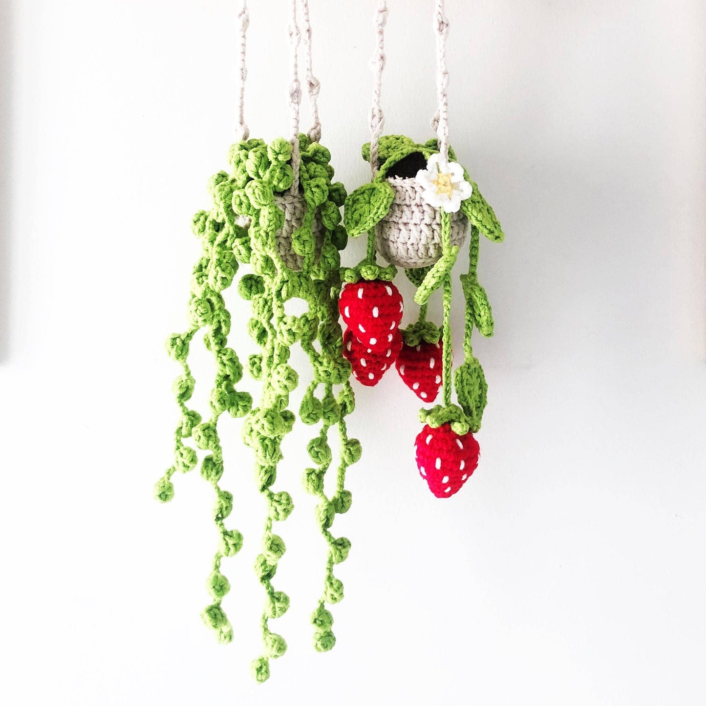 Car Hanging Plant Crochet , Crochet Hanging Plant