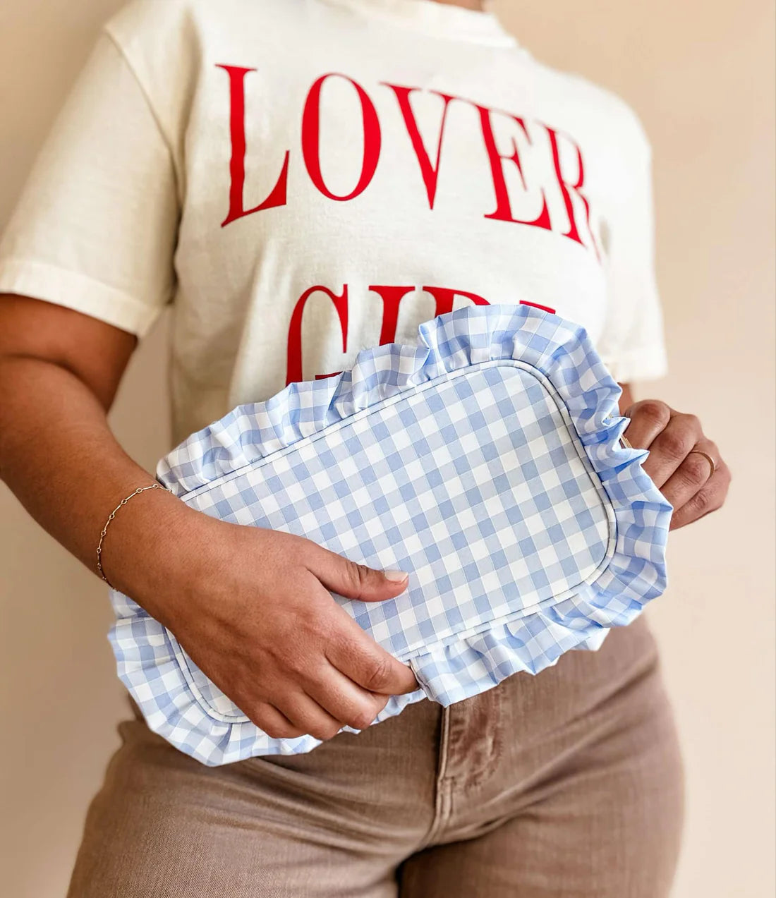Gingham Frilly Bag