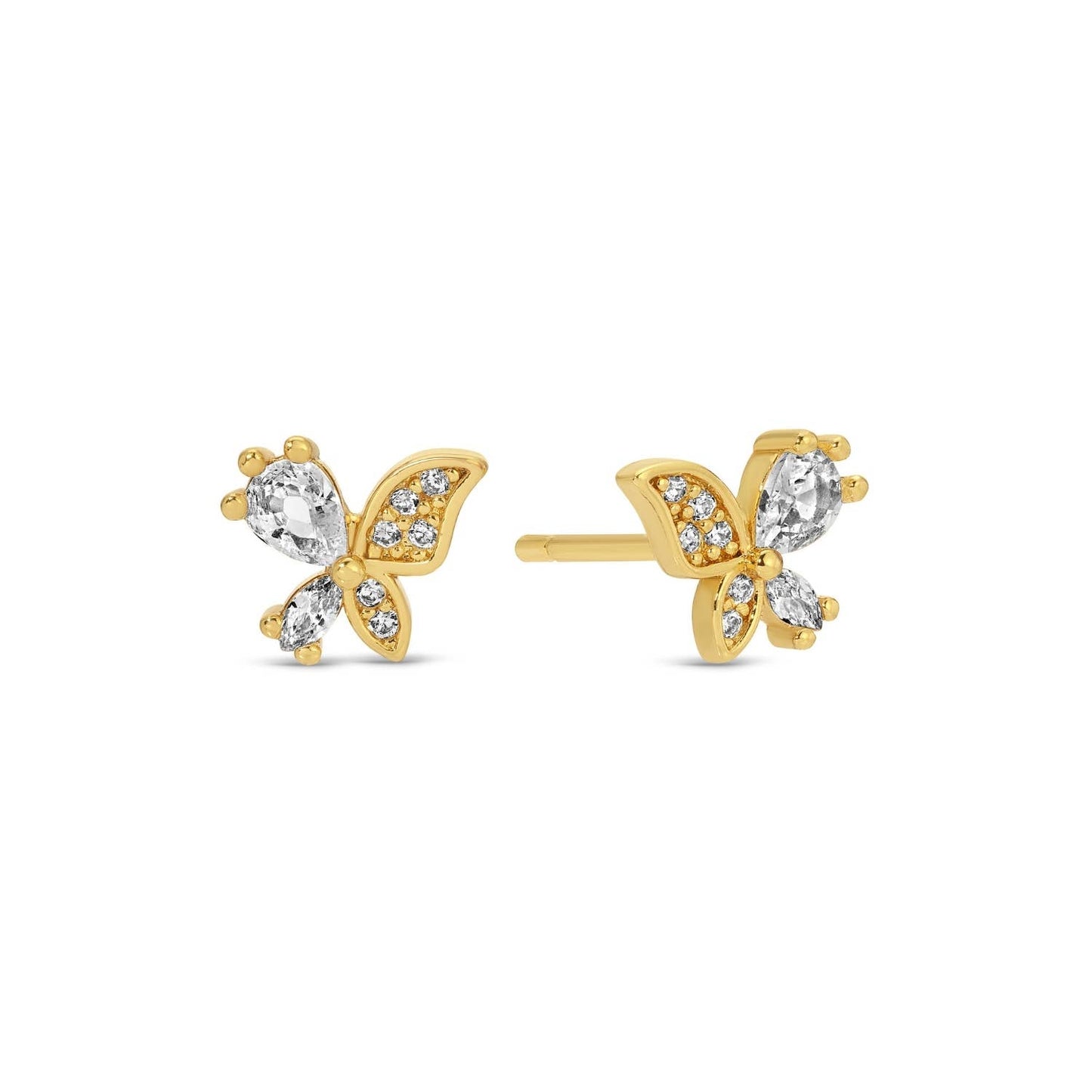 CZ Butterfly Studs on Velvet Gift Tag