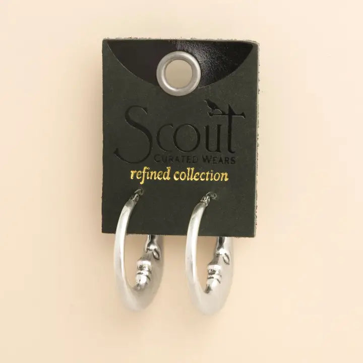 Refined Moon Hoop - Silver