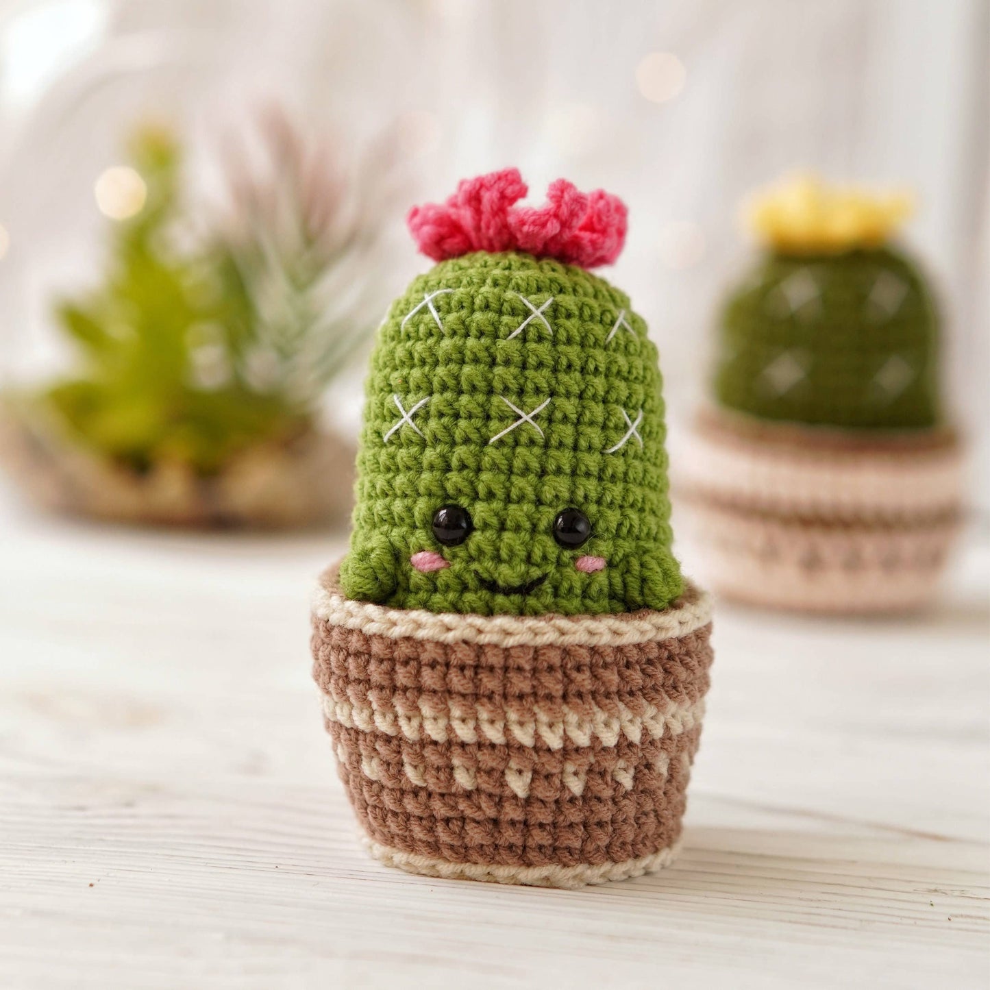 Crochet Cheeky Cactus, Amigurumi Cactus, Handmade Plant