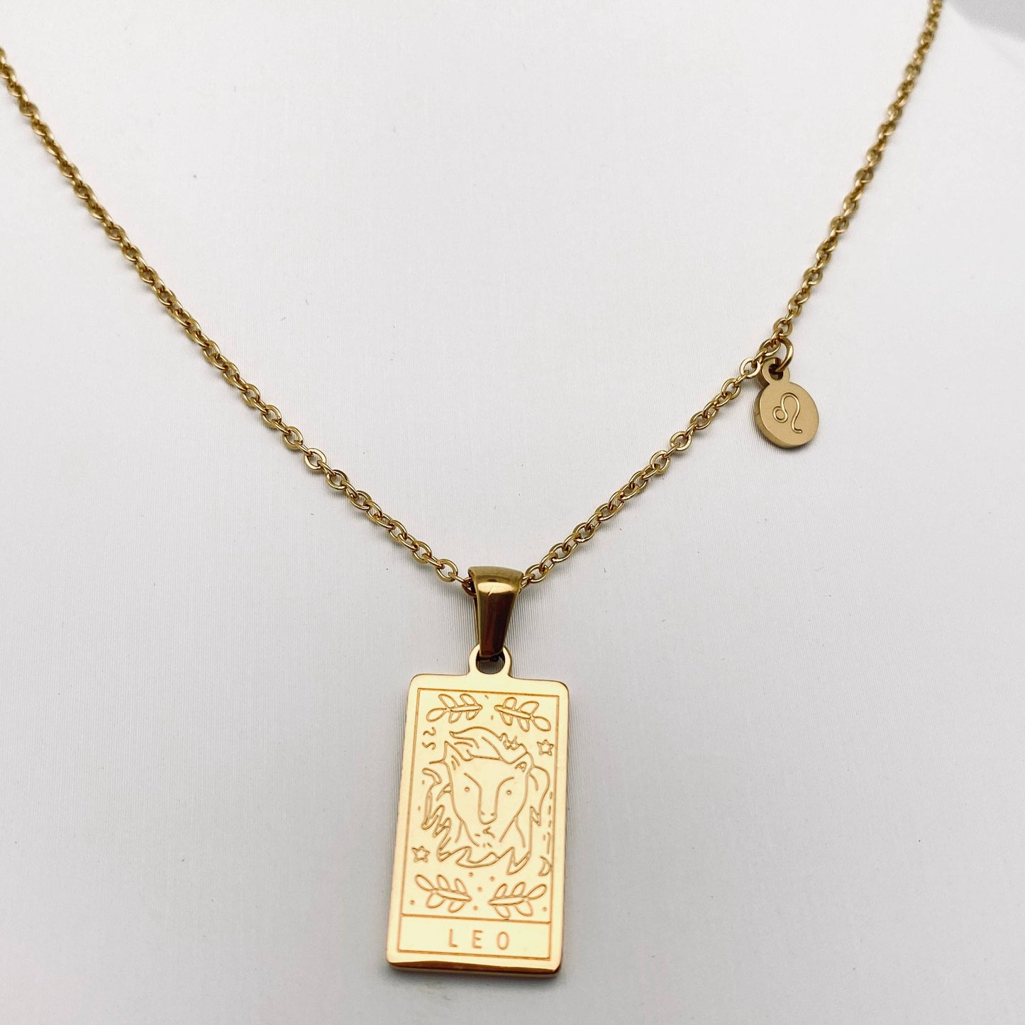 Zodiac Constellation Charm Necklace - Gold Plated Stainless Steel