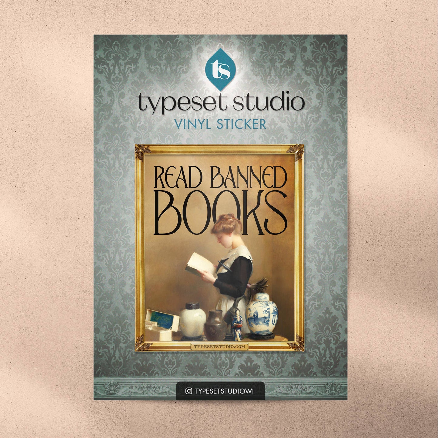 Read Banned Books - Altered Classic Art Vinyl Sticker