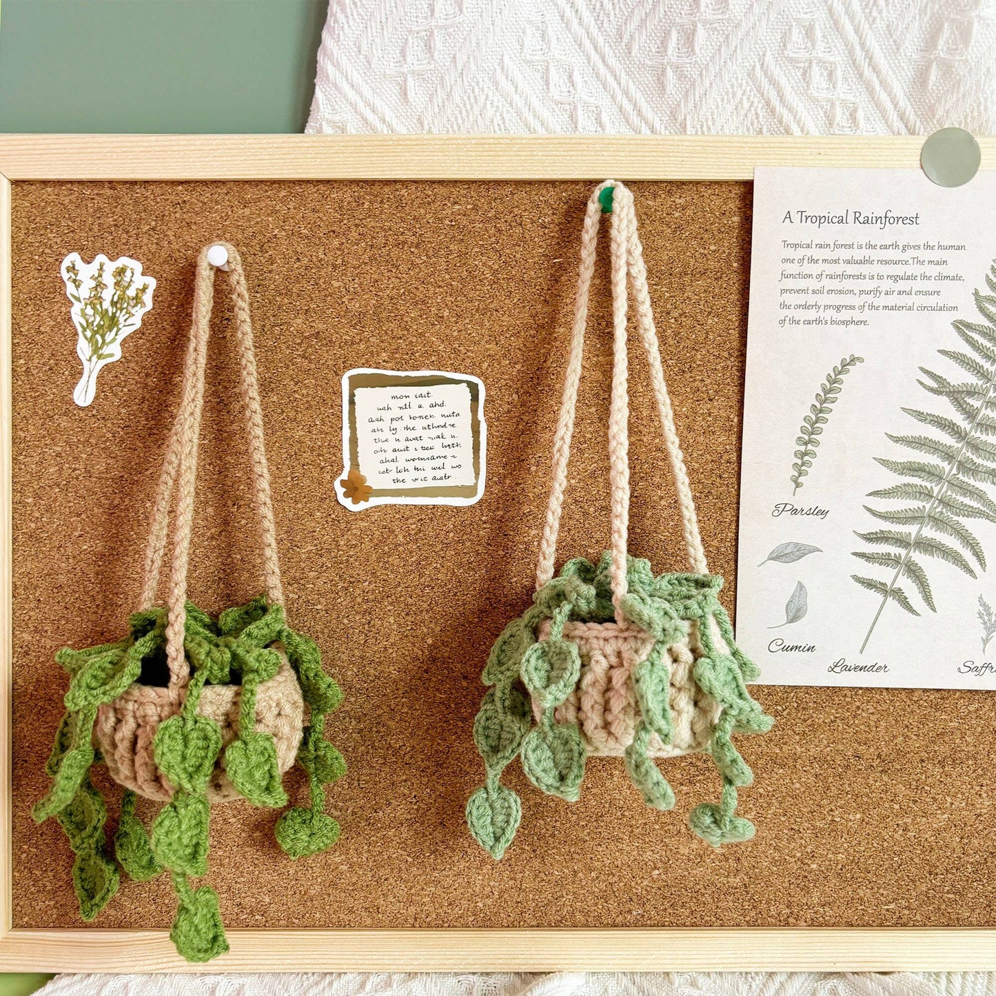 Crochet Flower Plant Fruit, Wall Hanging Home Decor