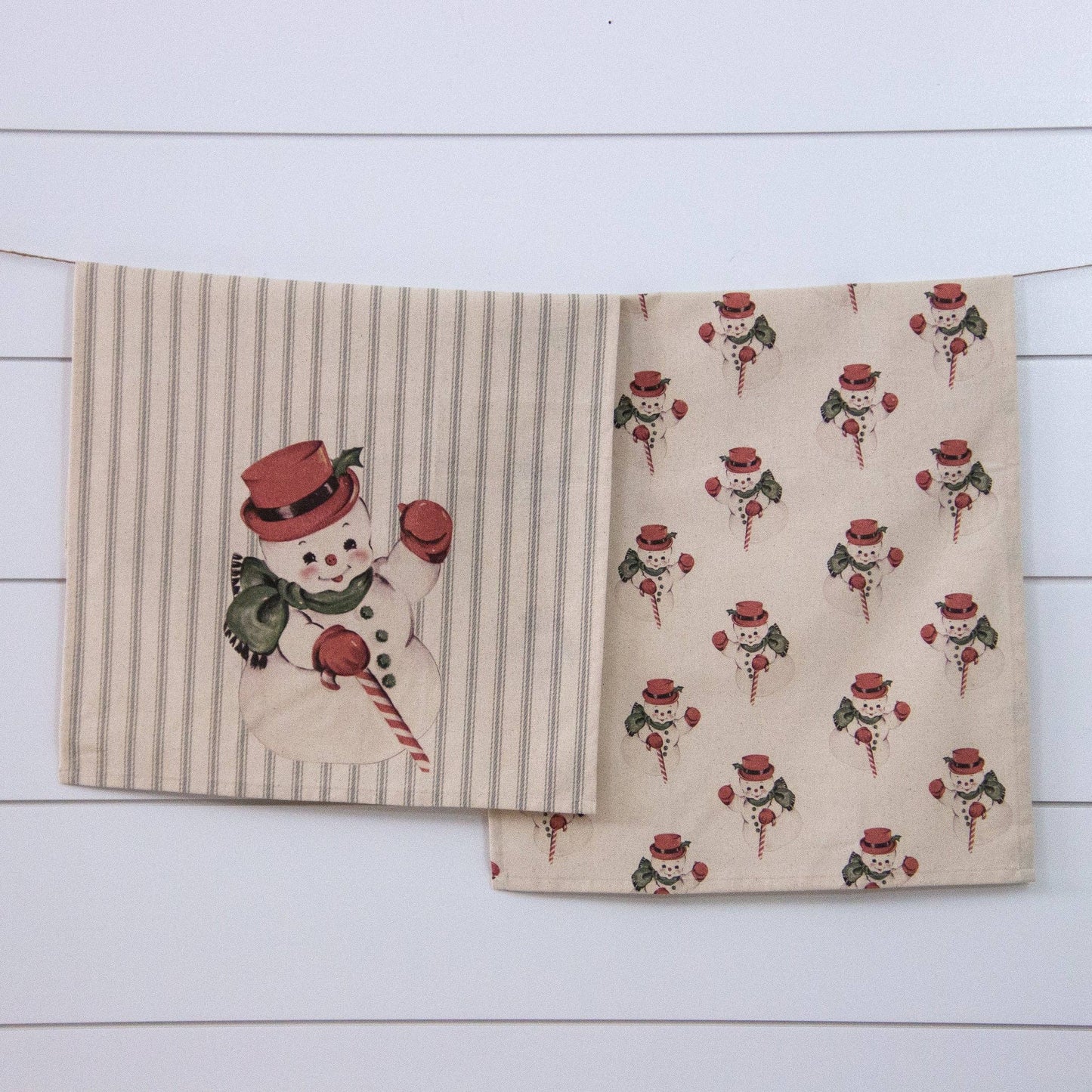 Tea Towels - Vintage Snowman