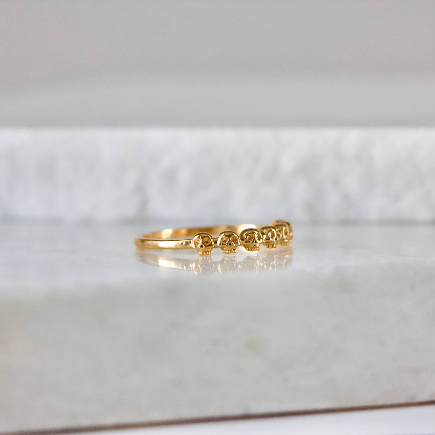 Thin Skull Stack Ring - Waterproof