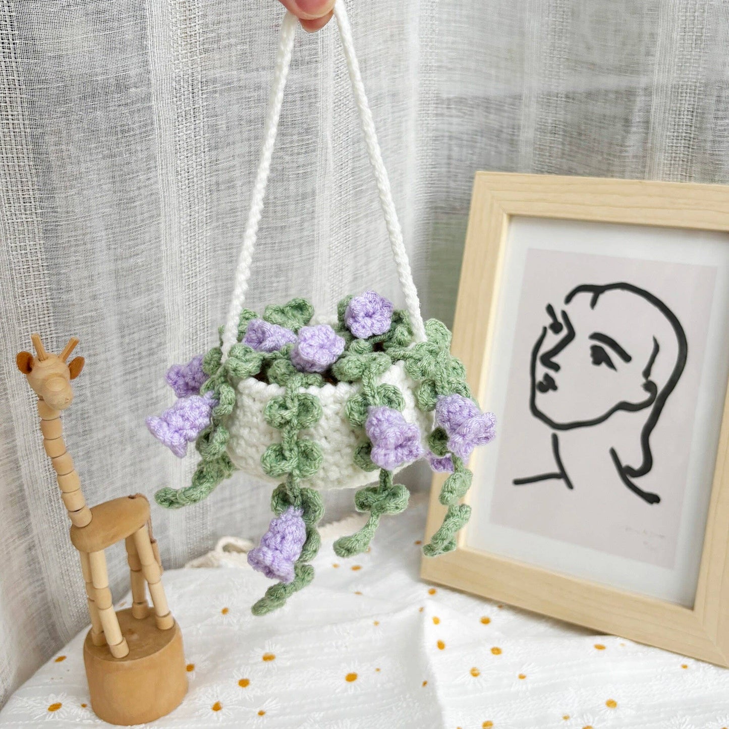 Crochet Flower Plant Fruit, Wall Hanging Home Decor