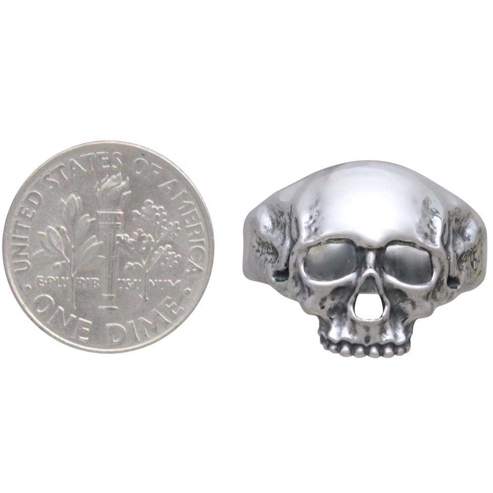 Sterling Silver or Bronze Chunky Skull Ring