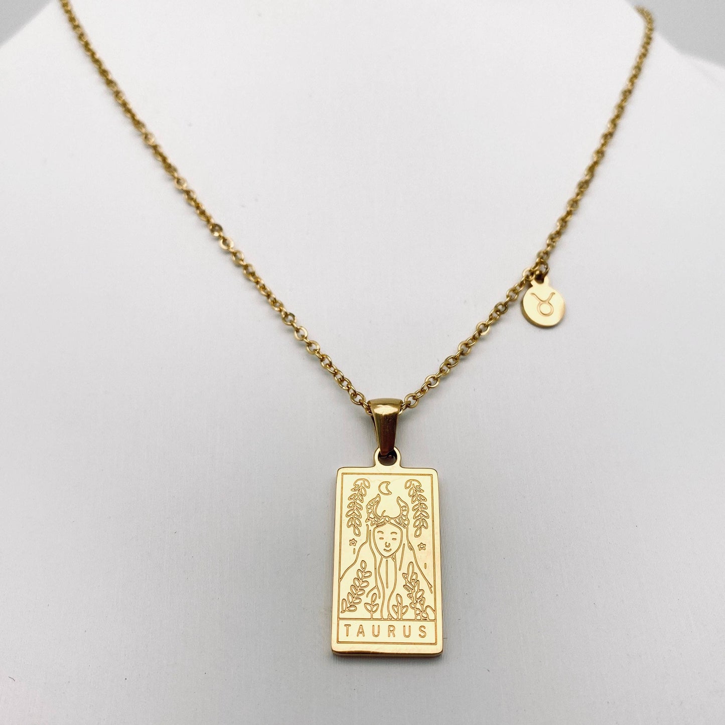 Zodiac Constellation Charm Necklace - Gold Plated Stainless Steel