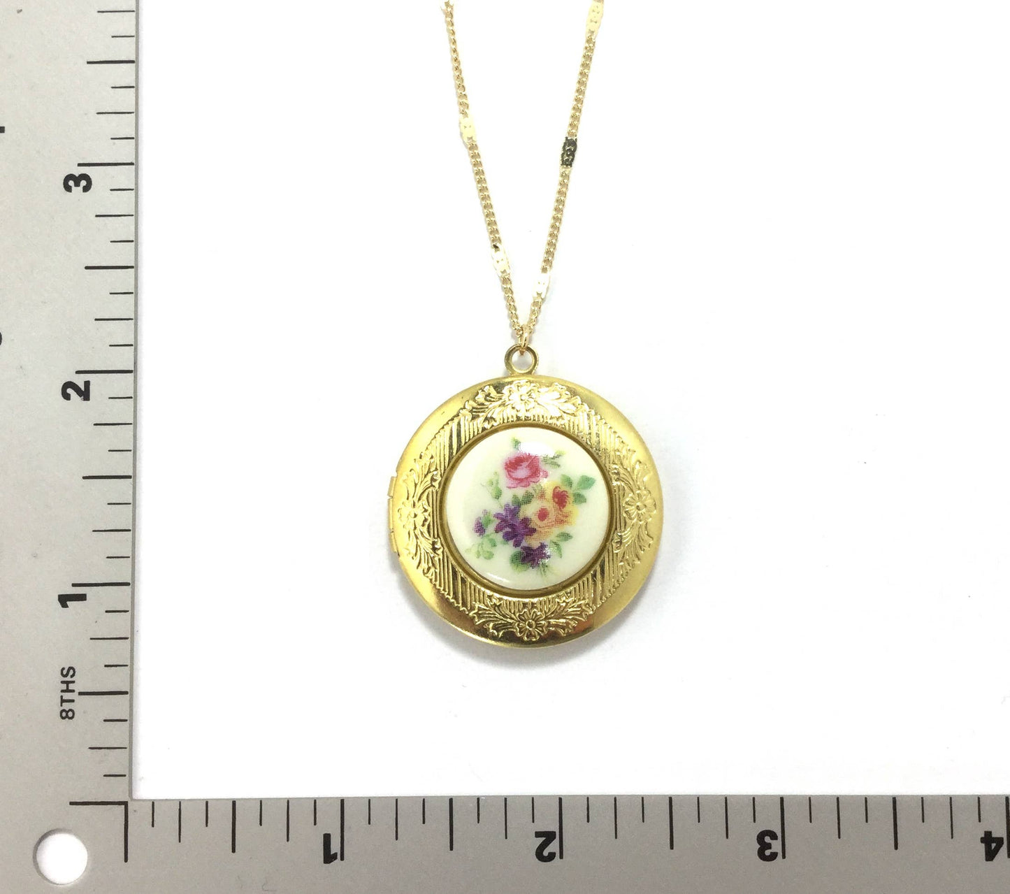 Ornate Floral Locket Necklace