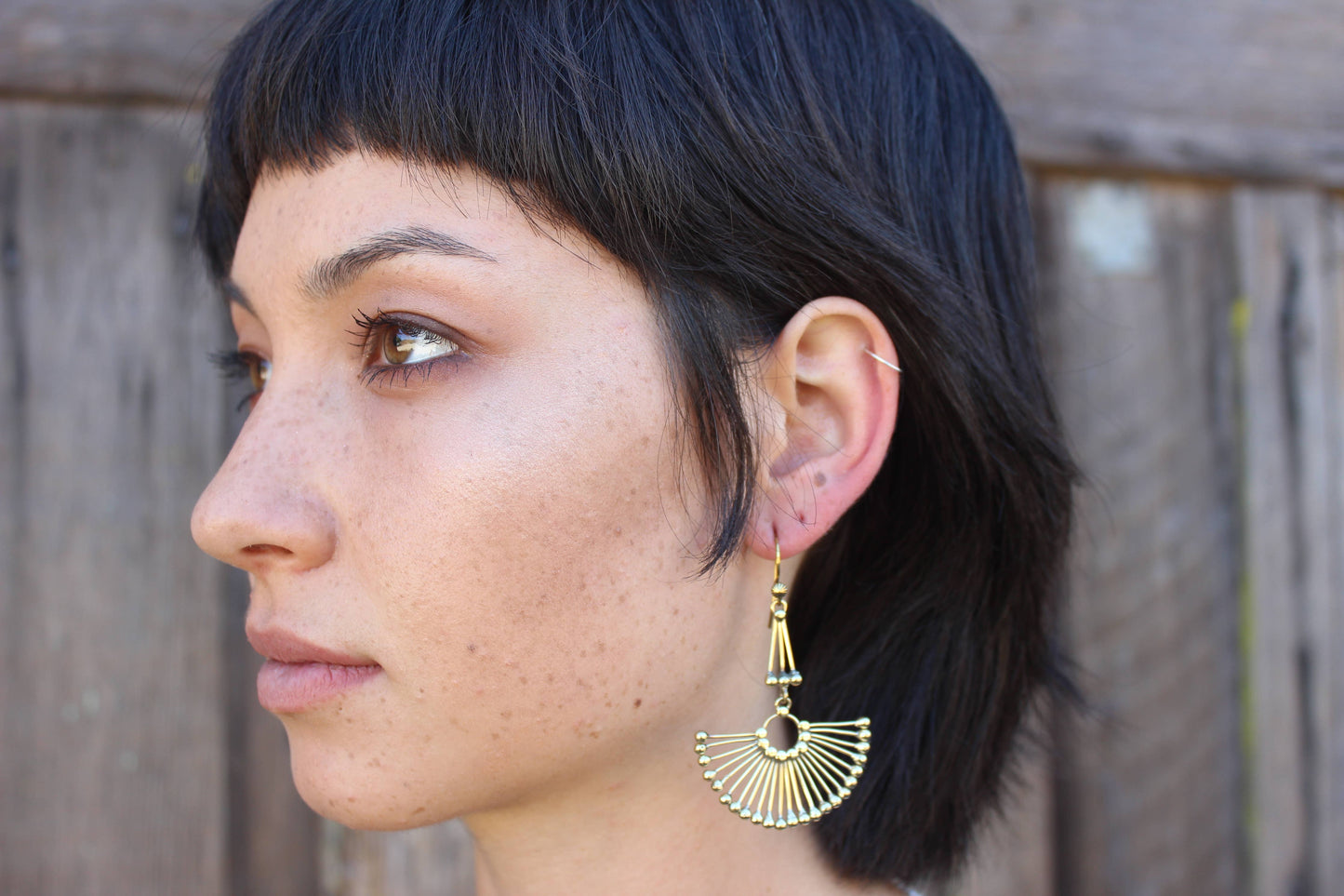 Brass Peacock Earring