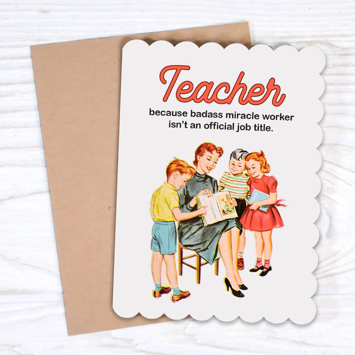 Teacher Thank You Card - Because Badass Miracle Worker