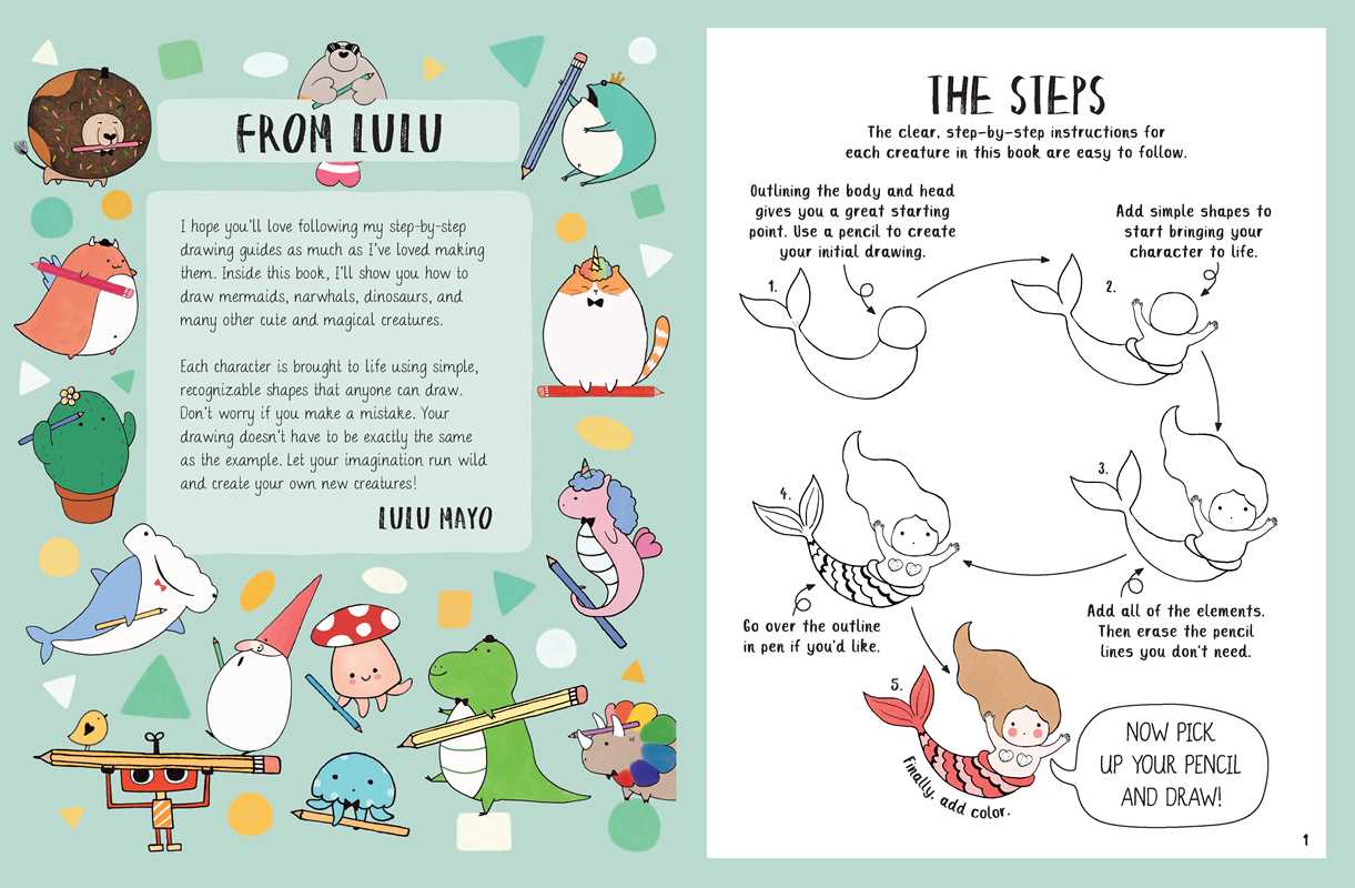 How to Draw a Mermaid and Other Cute Creatures with Simple Shapes in 5 Steps by Lulu Mayo