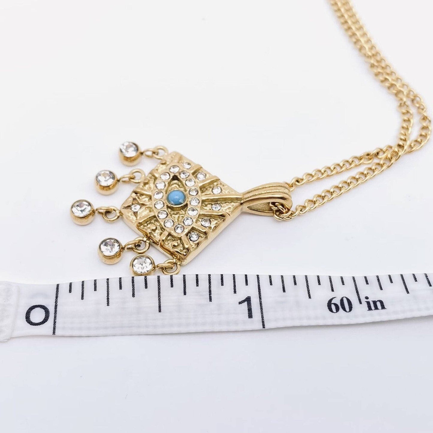 Evil Eye 18K Gold-Plated Stainless Steel Charm Necklace