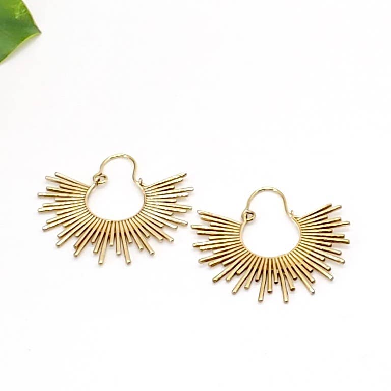 Brass Starburst Earring