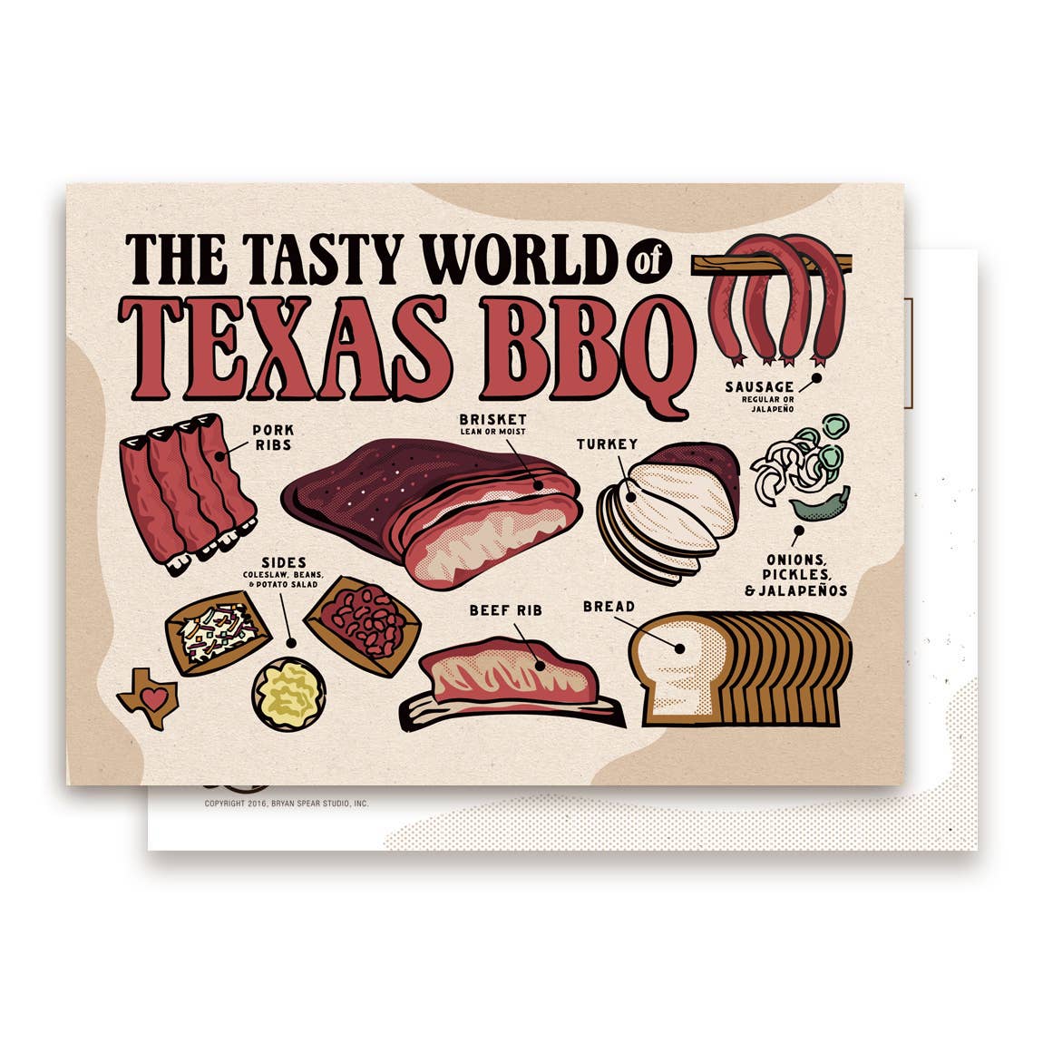 The Tasty World of Texas BBQ Postcard
