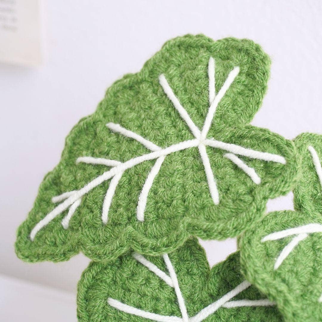 Alocasia Frydek Pot Crochet, Handmade Amigurumi Plant