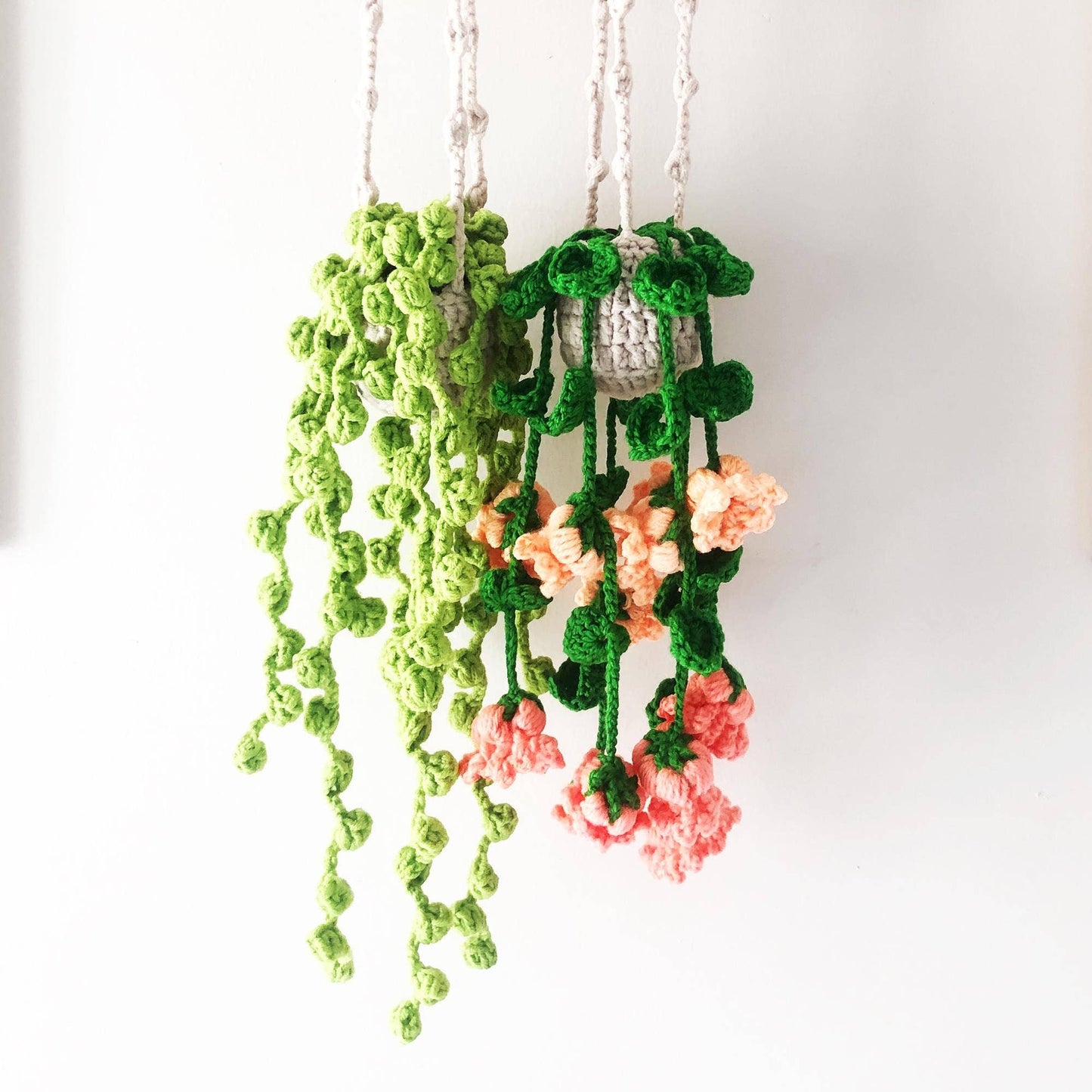 Car Hanging Plant Crochet , Crochet Hanging Plant