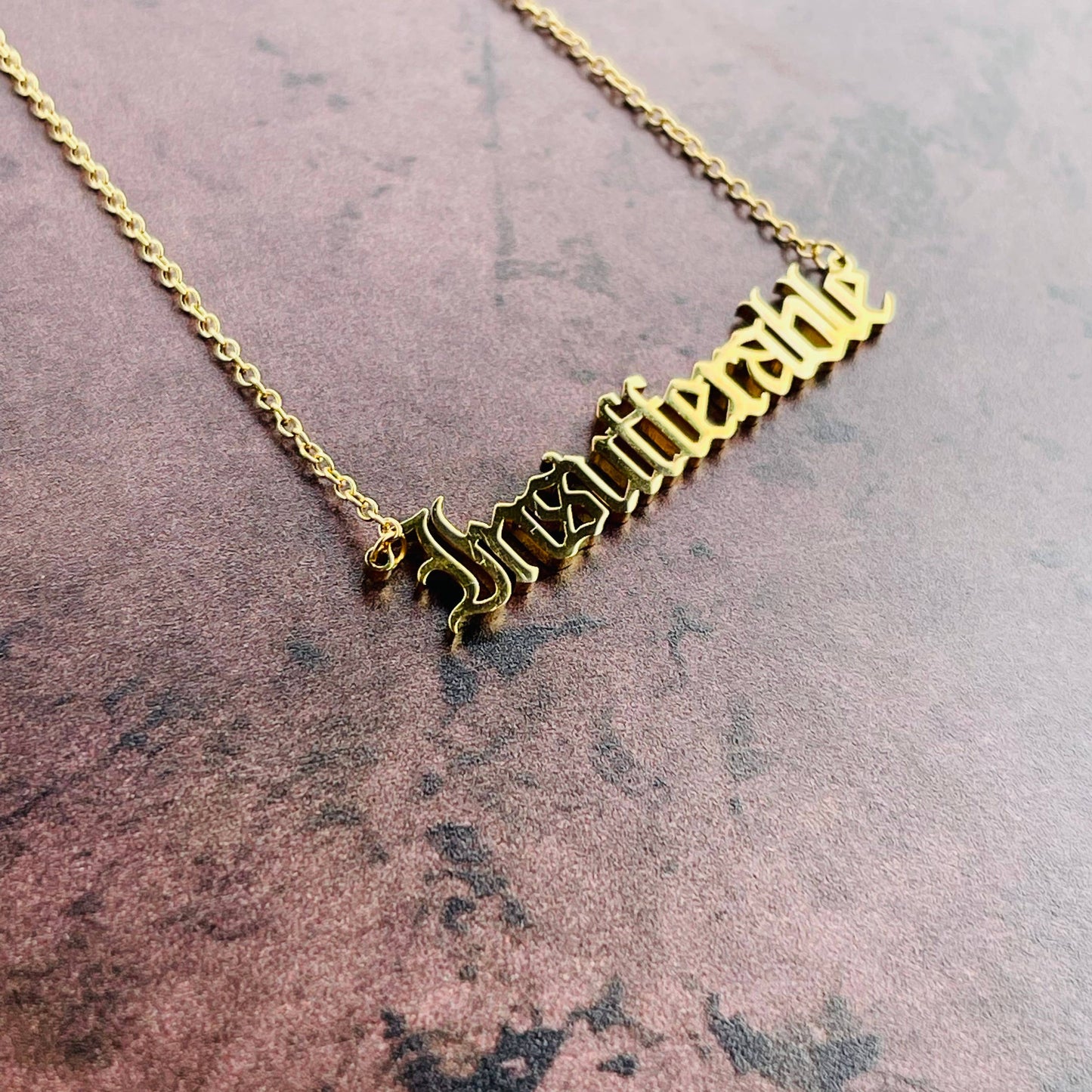 Insufferable word Necklace stainless steel silver gold