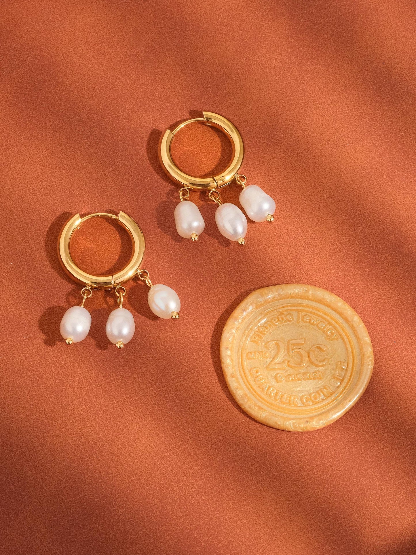 Séjour 18K Gold Non-Tarnish Petite Pearl Dangle Earring