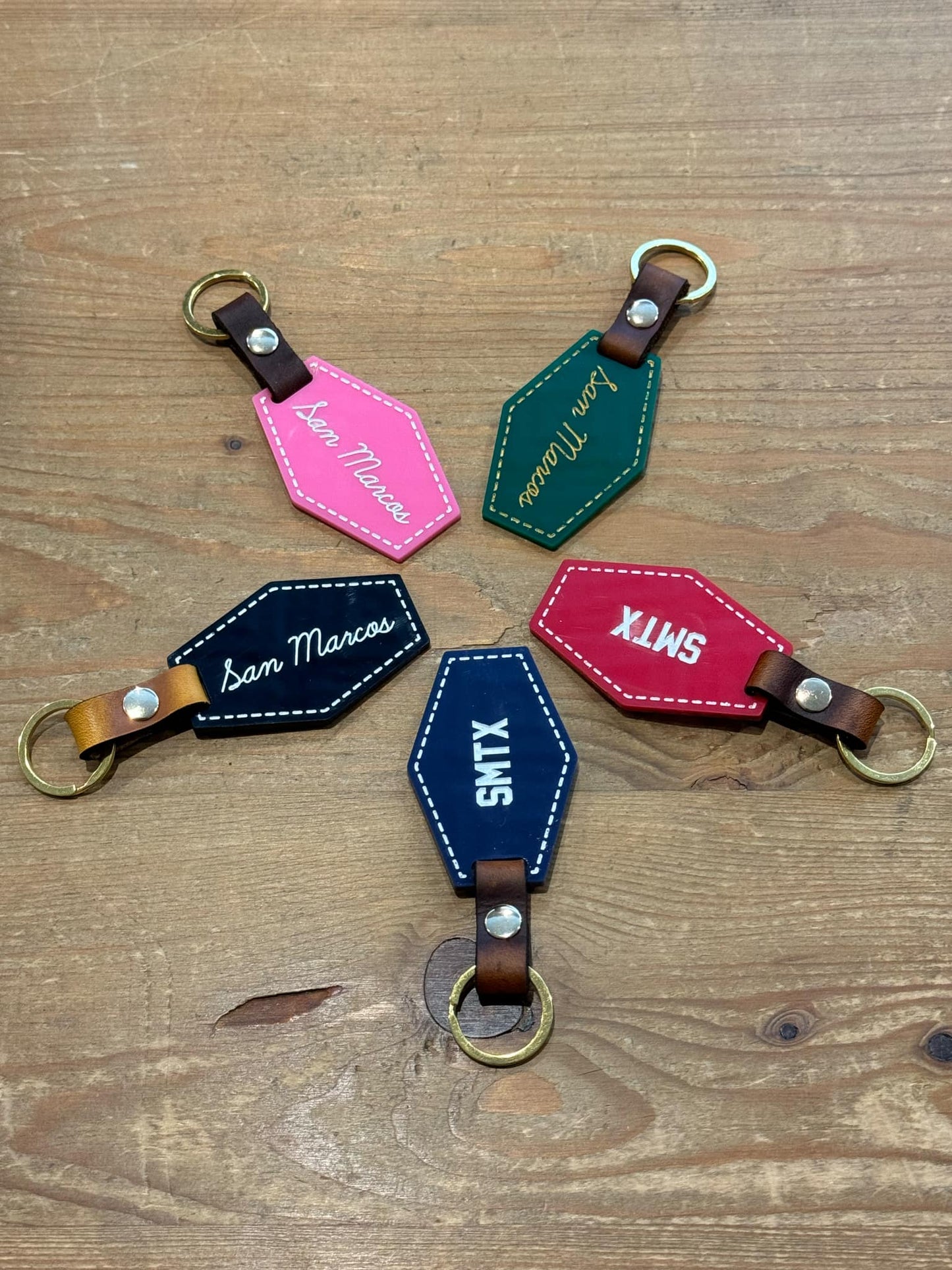 San Marcos Keychain - Cursive Font