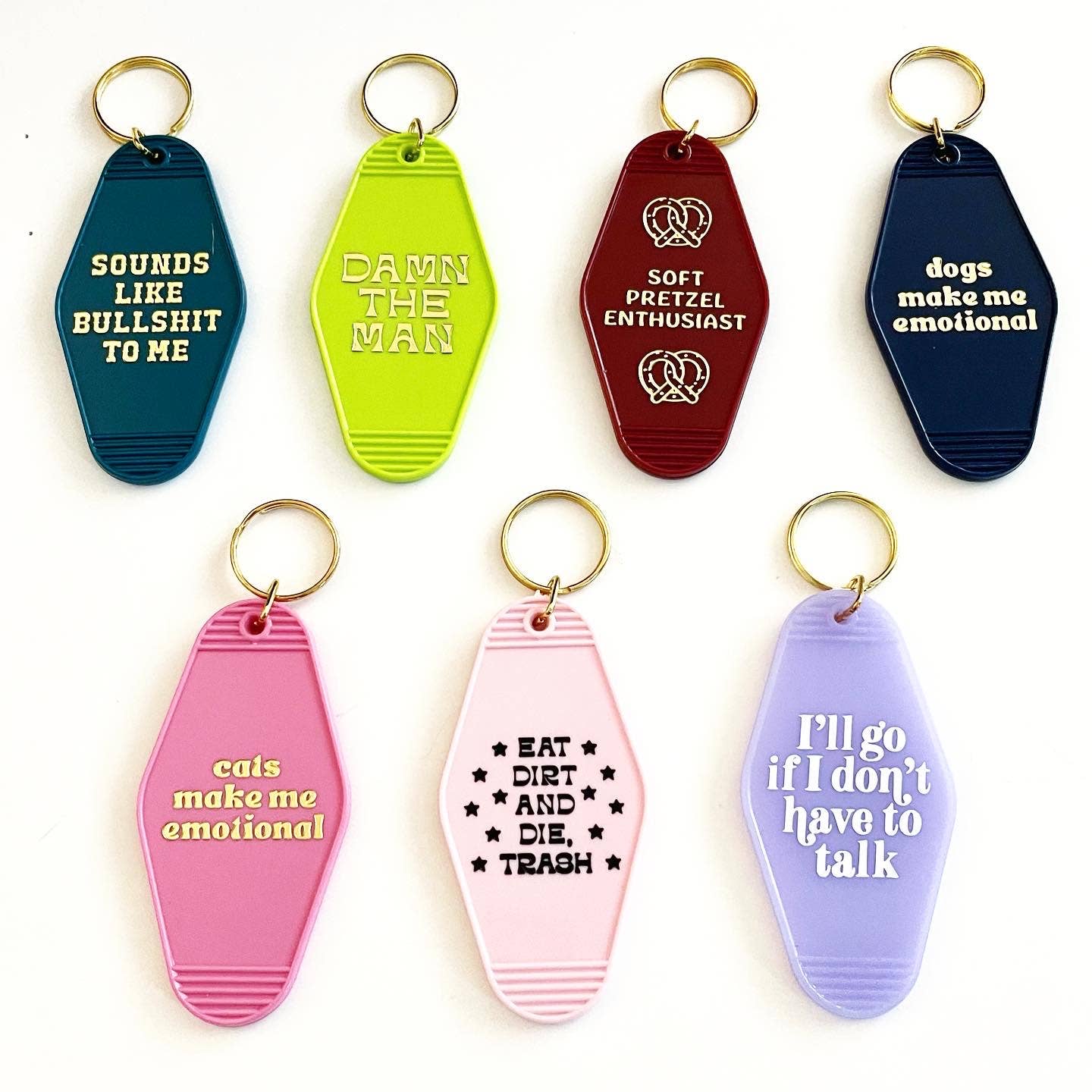 Soft pretzel enthusiast Hotel motel Keychain Retro