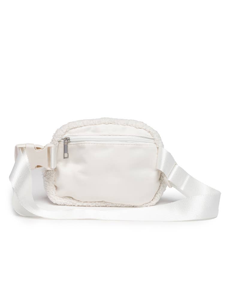 Adjustable Belt Bag - Rainbow Checkered - White