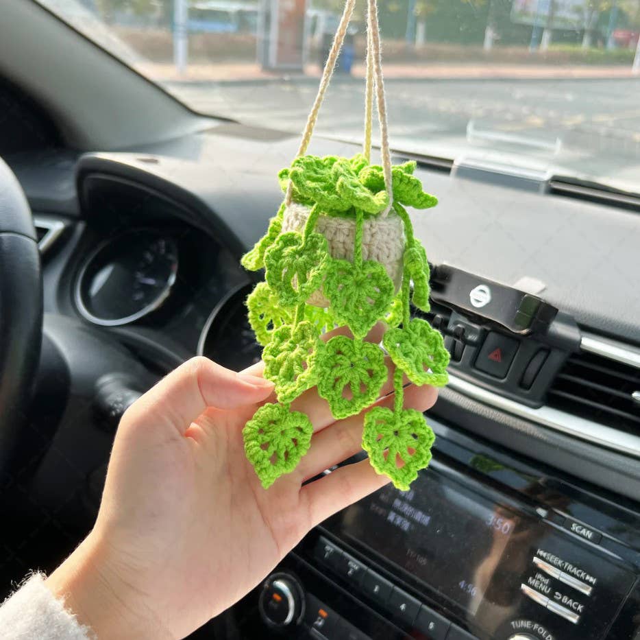 Crochet Monstera Plant, Car Plant Hanging, Plant Lover Decor