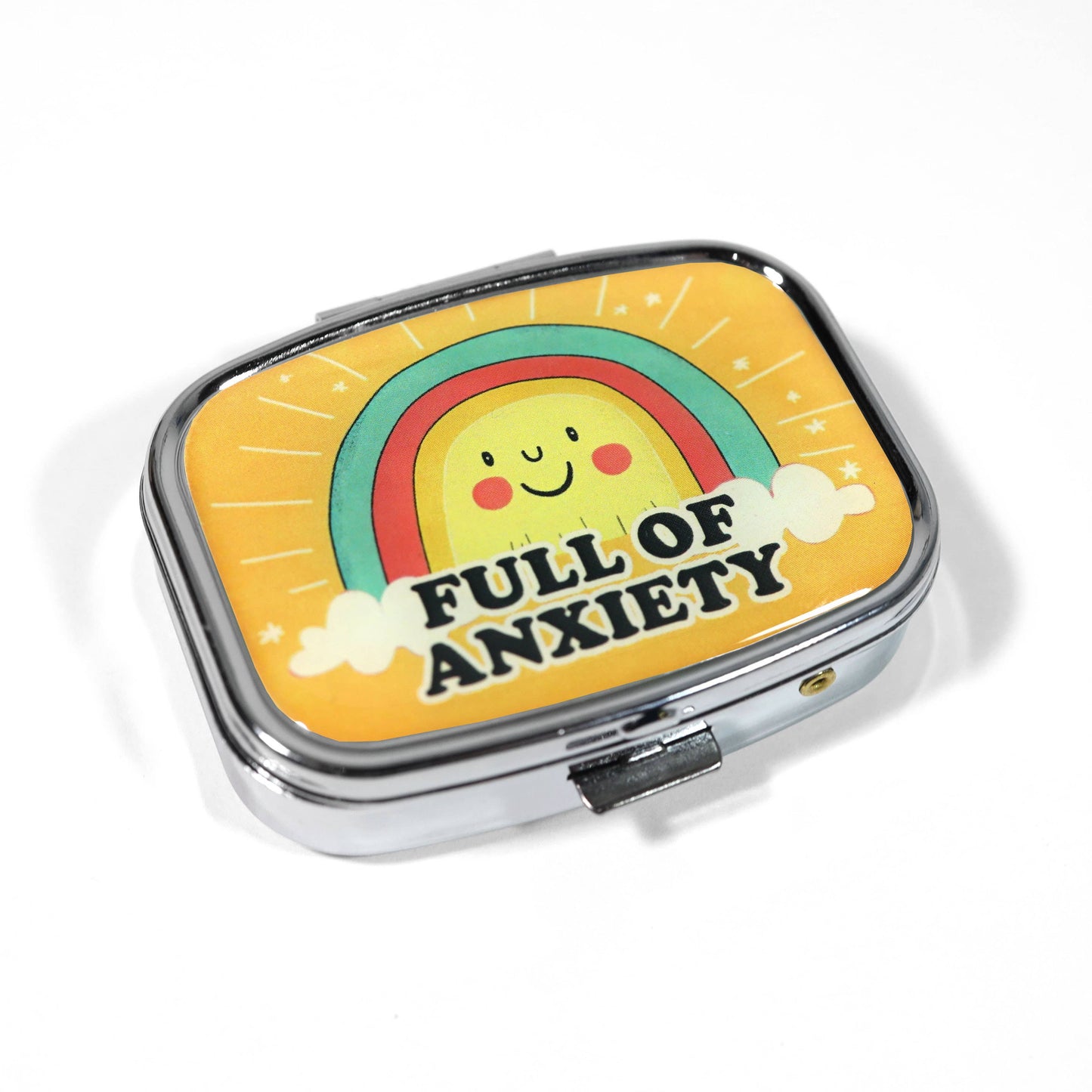 Full of Anxiety - Funny Metal Pill Box Novelty Gift