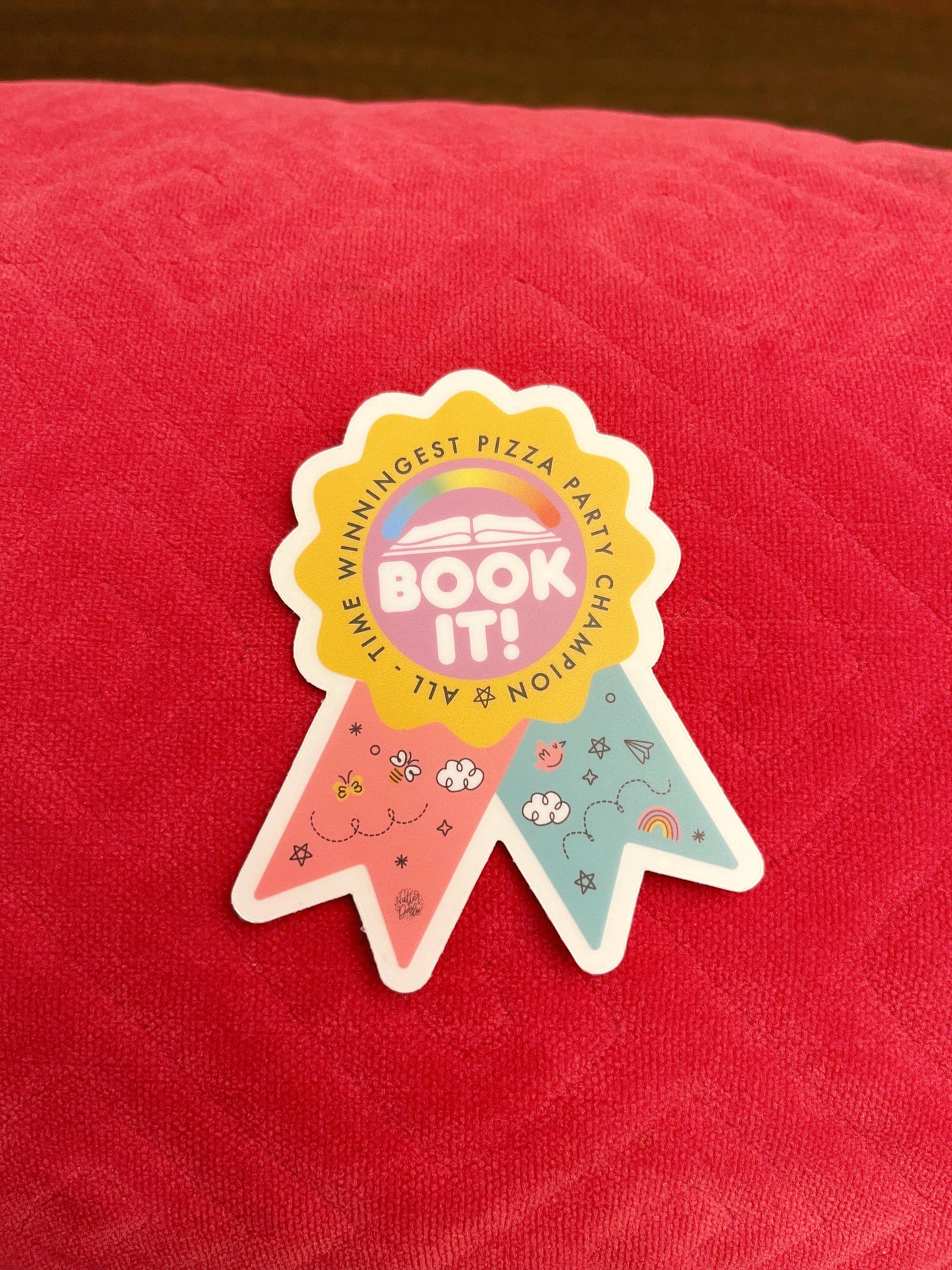 Book It Champion Nostalgia Sticker, Retro Pizza Party Winner
