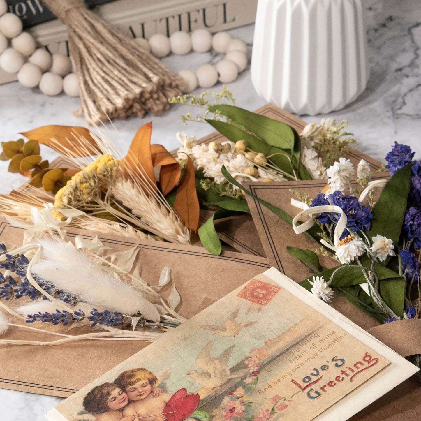 Eucalyptus & Pink Larkspur Mini Bouquet