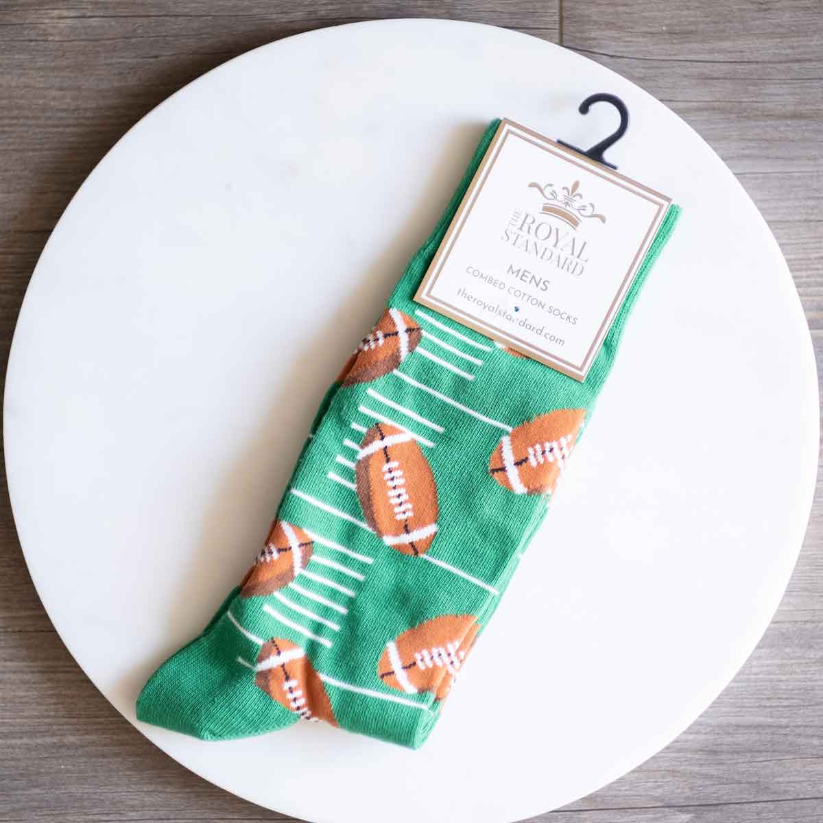 Men's Football Socks Green/Brown One Size