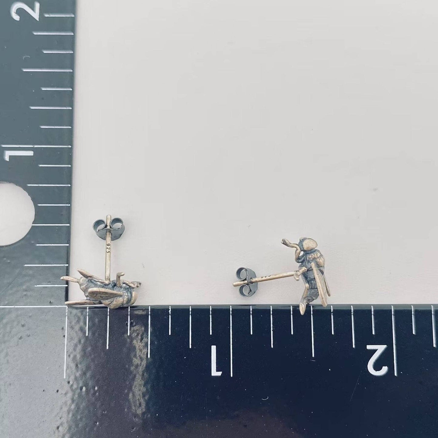 Sterling Silver Fly Stud Earrings