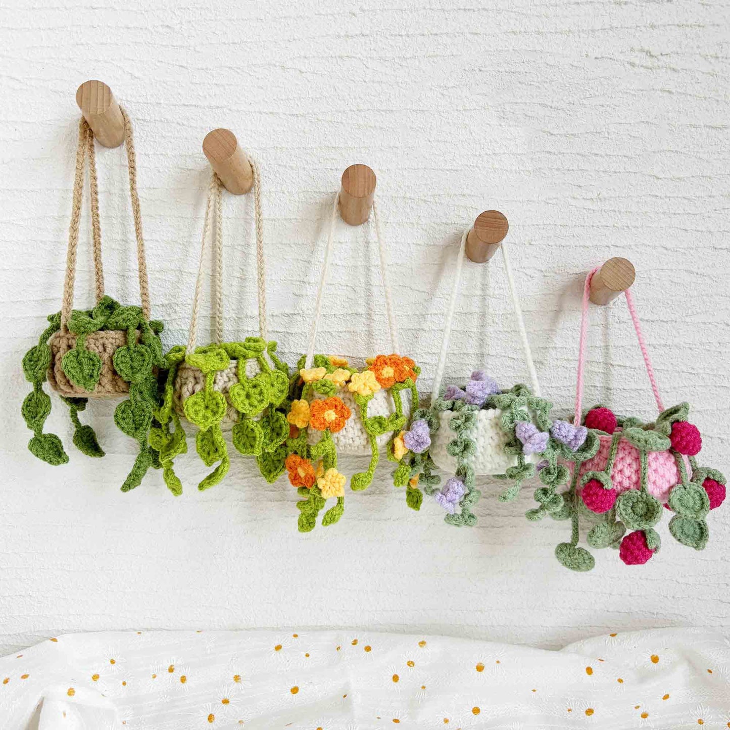 Crochet Flower Plant Fruit, Wall Hanging Home Decor