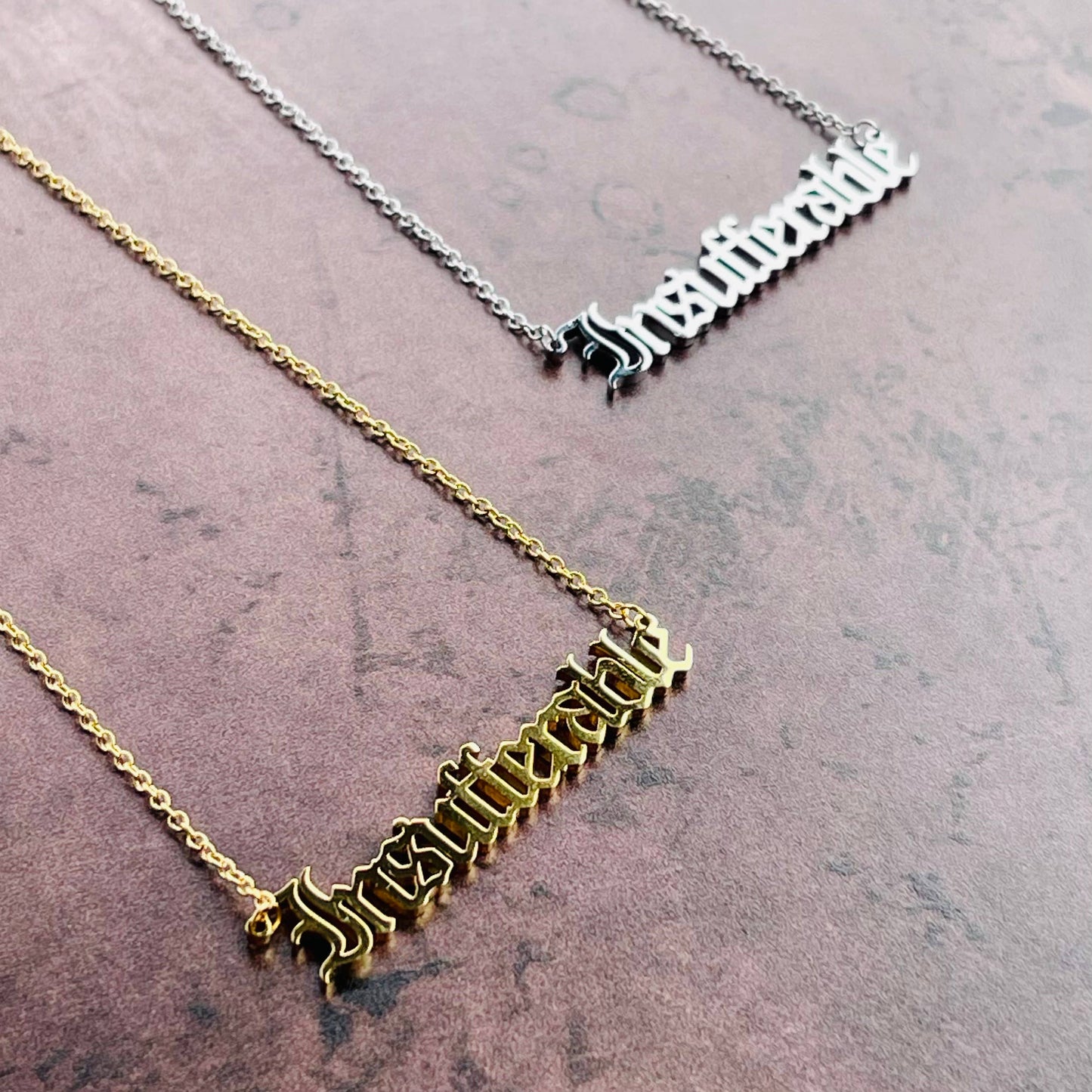 Insufferable word Necklace stainless steel silver gold