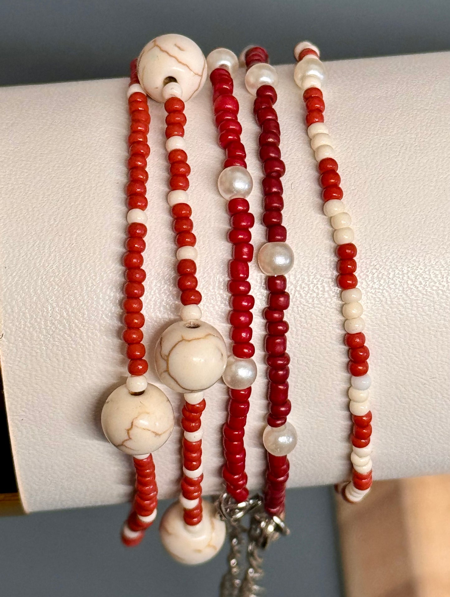 One Love Beads bracelet - Maroon/Red