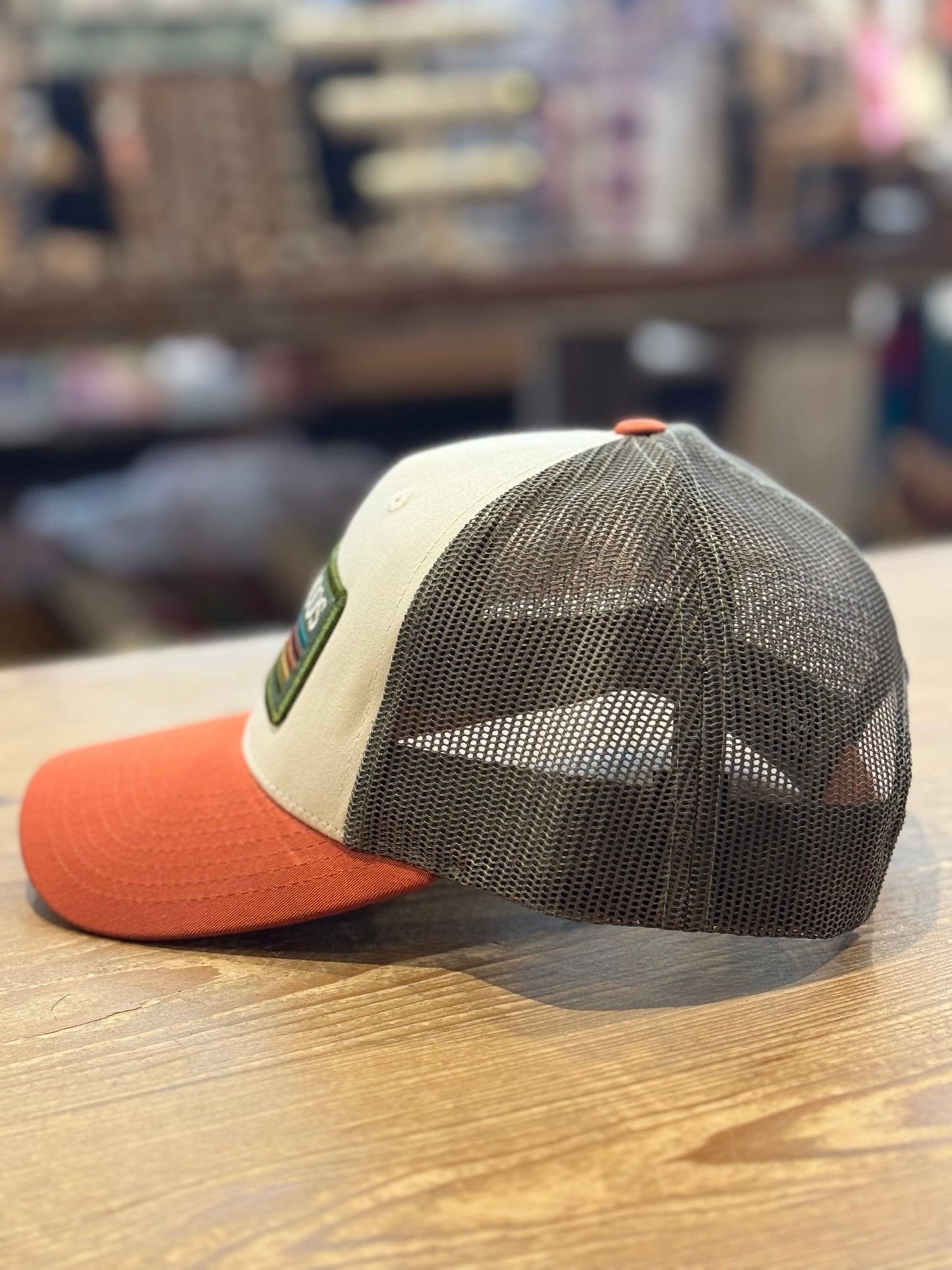 Trucker Hat - Cream & Rust - San Marcos Retro Patch