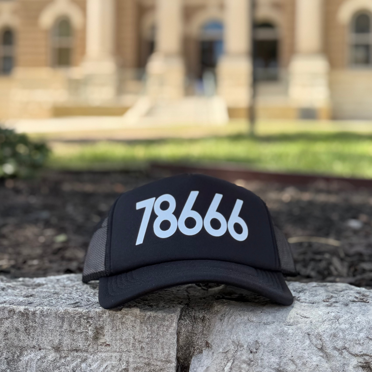 78666 Block Text Recycled Trucker Hat