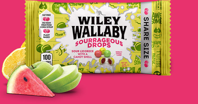 Wiley Wallaby Sourrageous Drops, 3oz Share Size