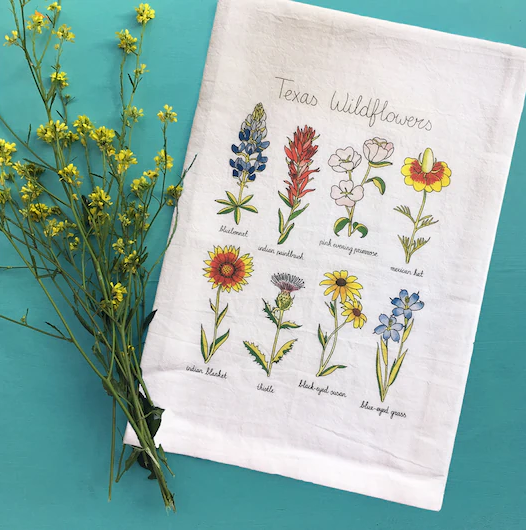 Texas Wildflowers Tea Towel