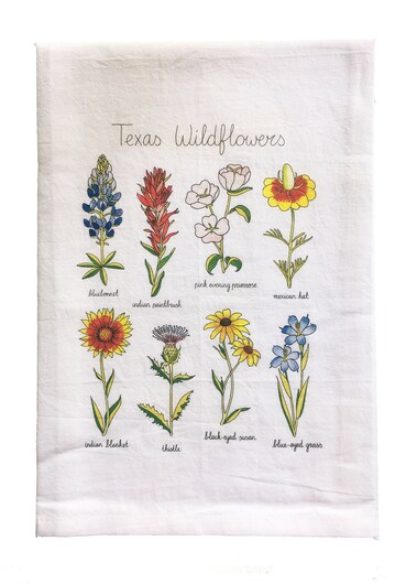 Texas Wildflowers Tea Towel