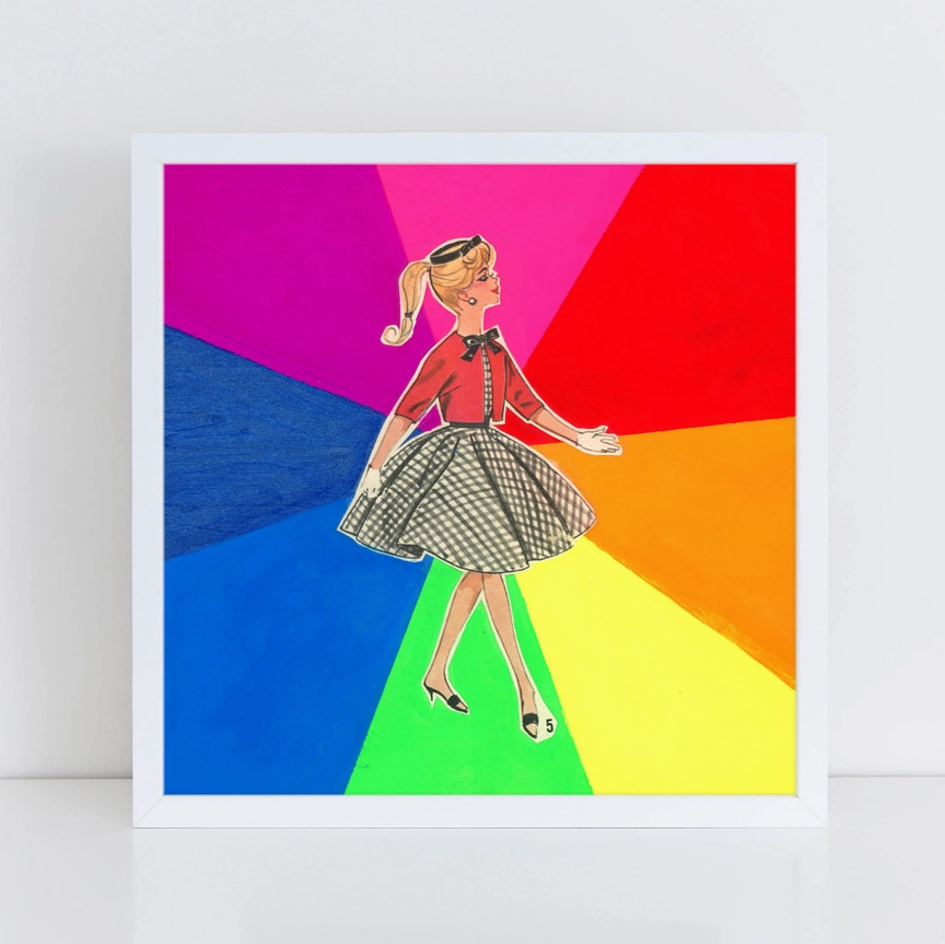 Mola Mola Girl // Collage Art Print