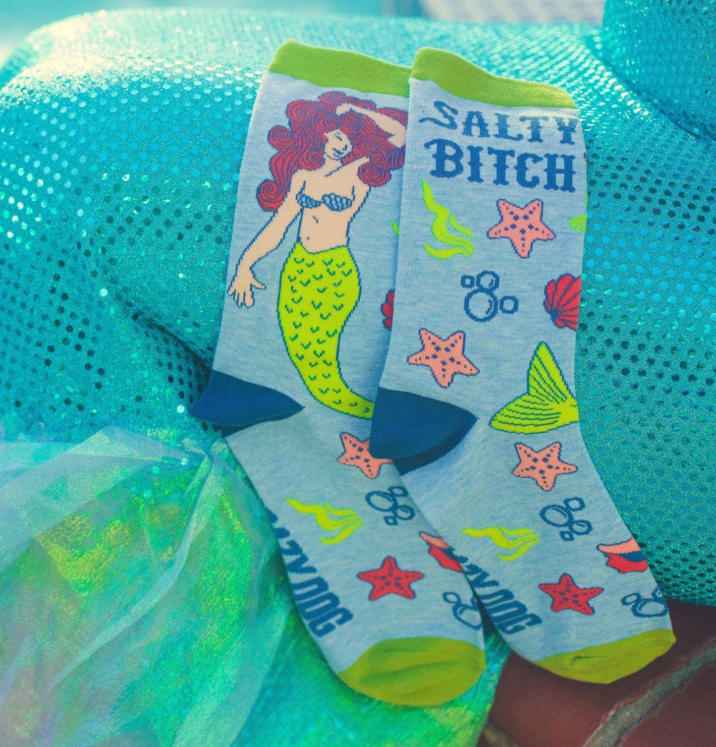 Women's Salty Bitch Socks Vacation Sock for Women Mermaid