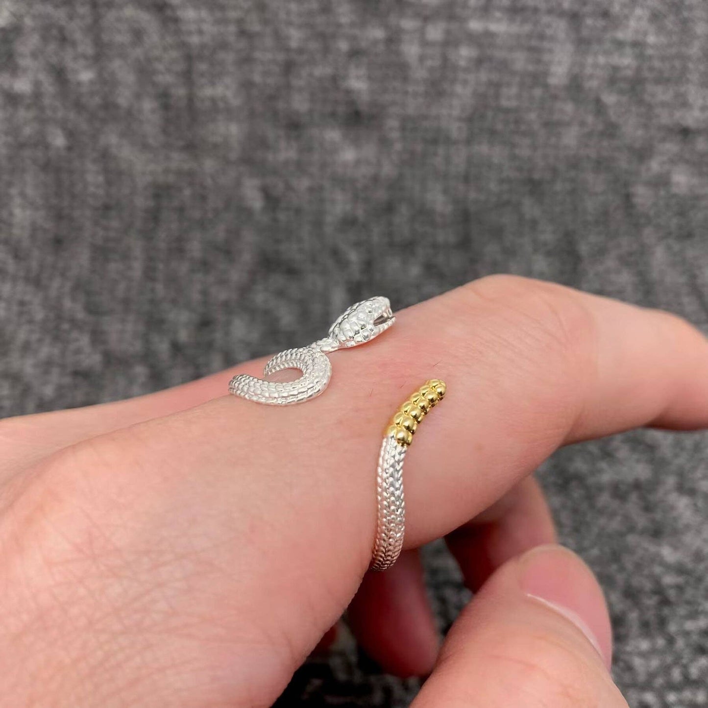 Adjustable Rattlesnake Ring