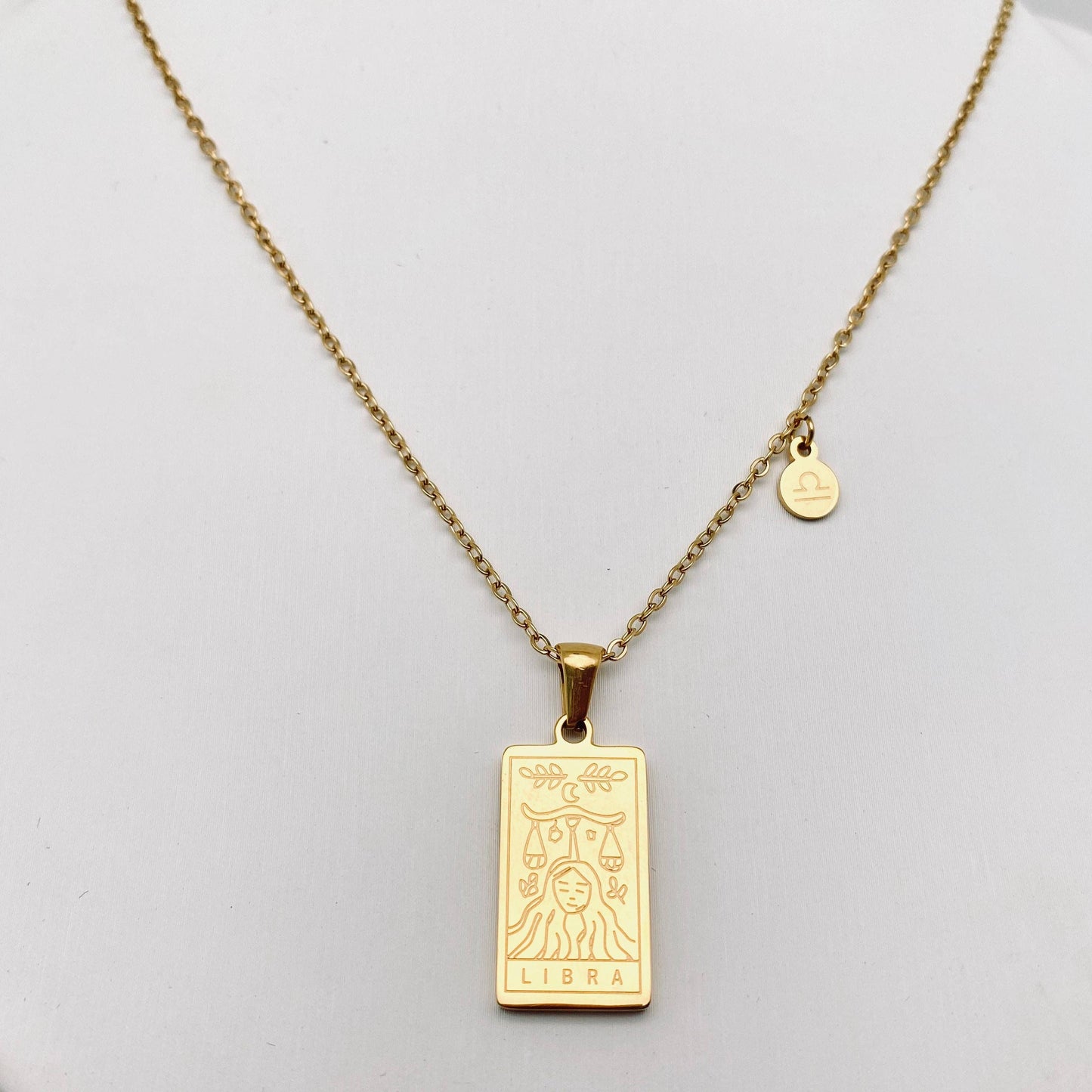Zodiac Constellation Charm Necklace - Gold Plated Stainless Steel